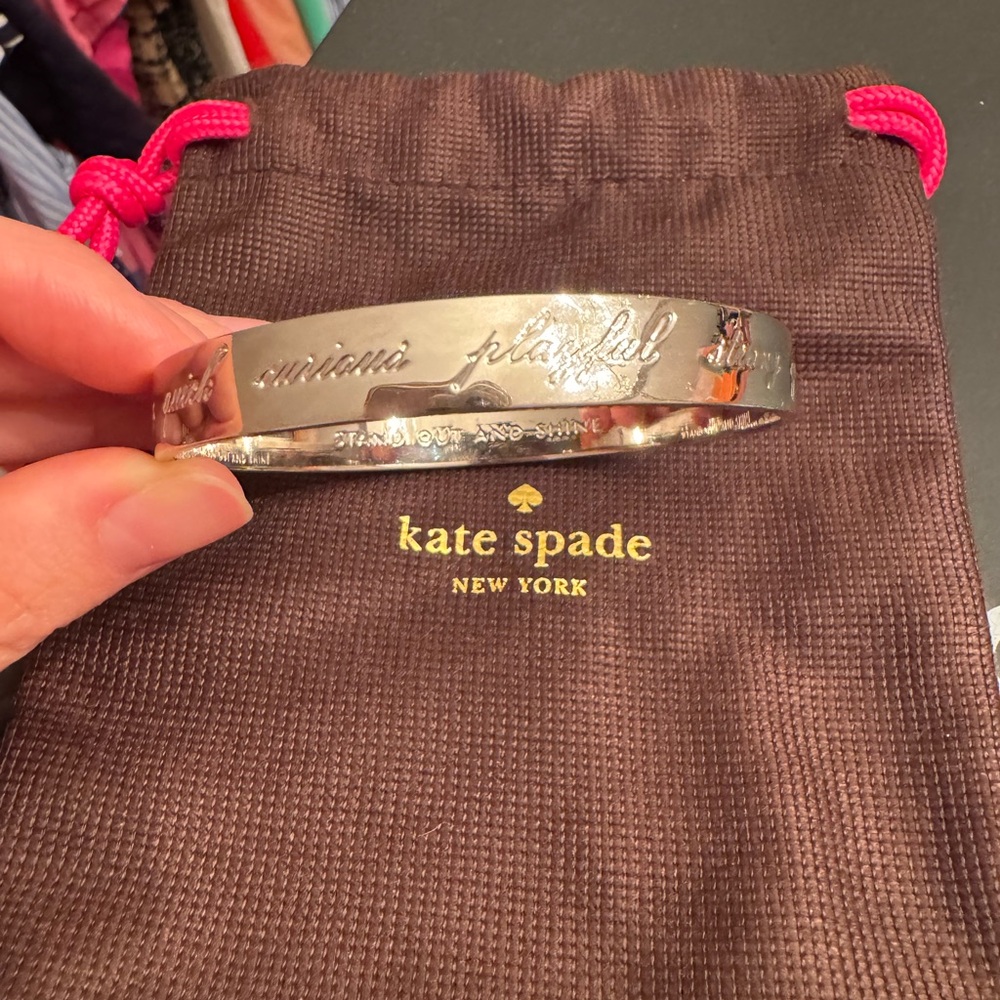 EUC! Kate Spade stand out and shine bangle. One size. Jewelry bag included.